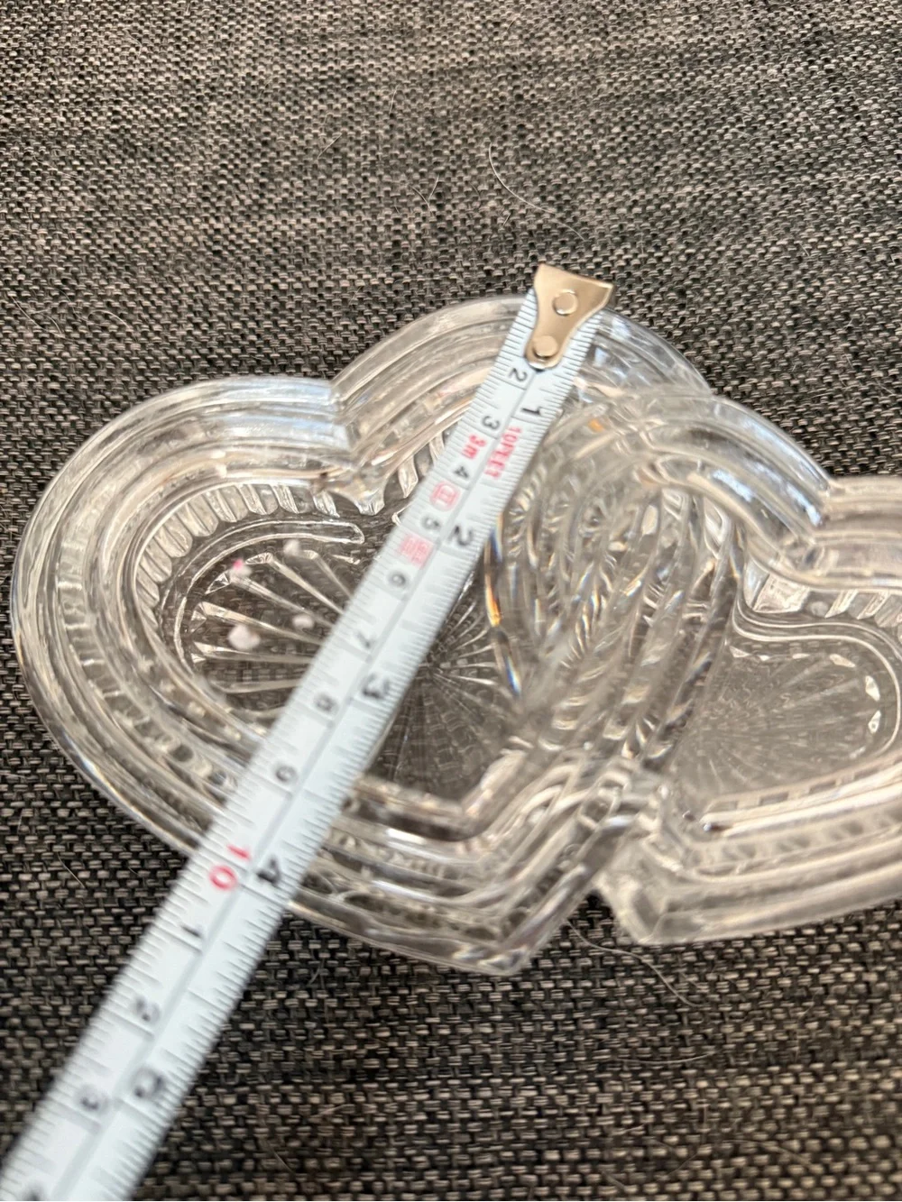Clear Heart-Shaped Glass Trinket Dish - Clear vintage